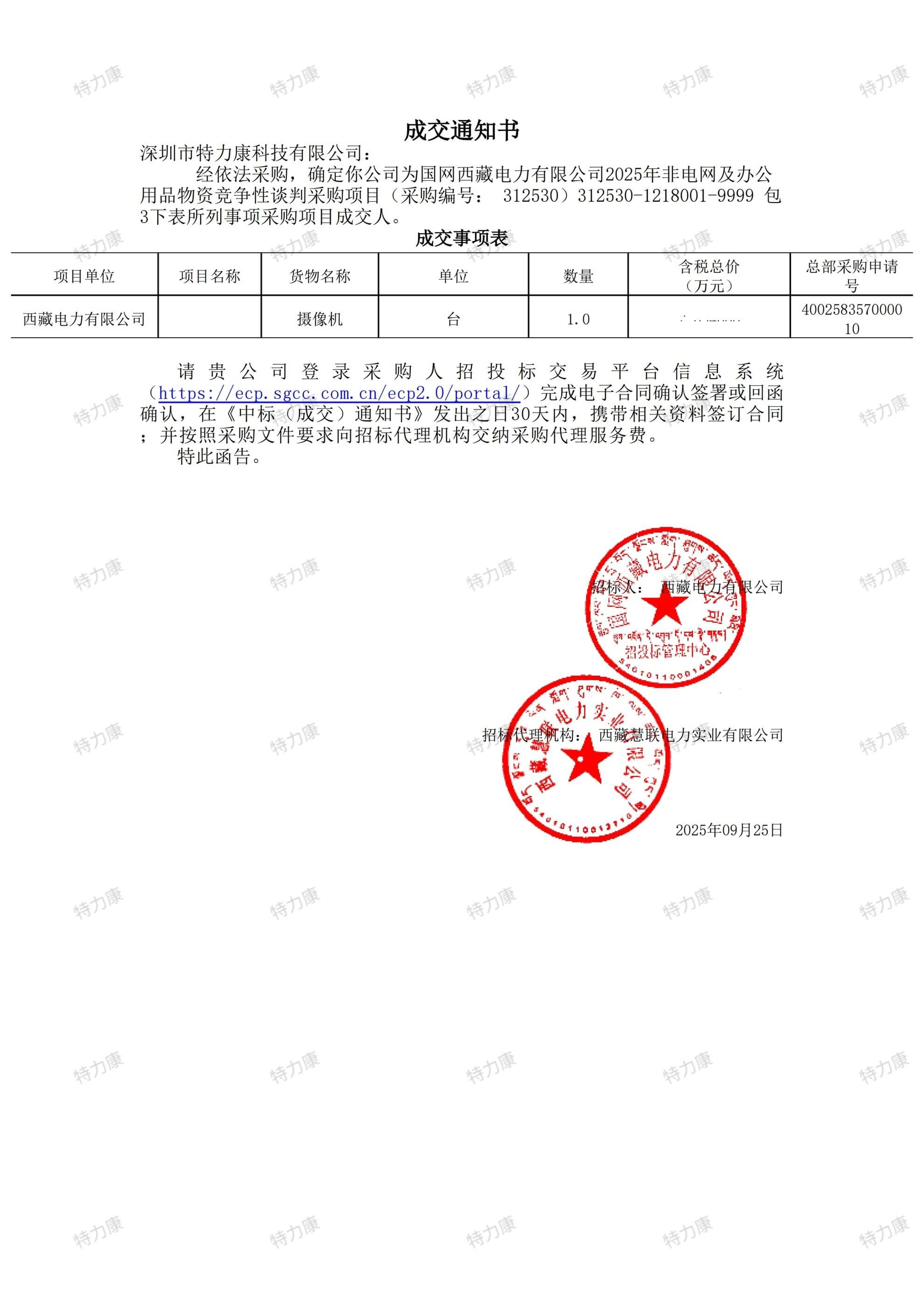 國網(wǎng)西藏電力攝像機采購項目