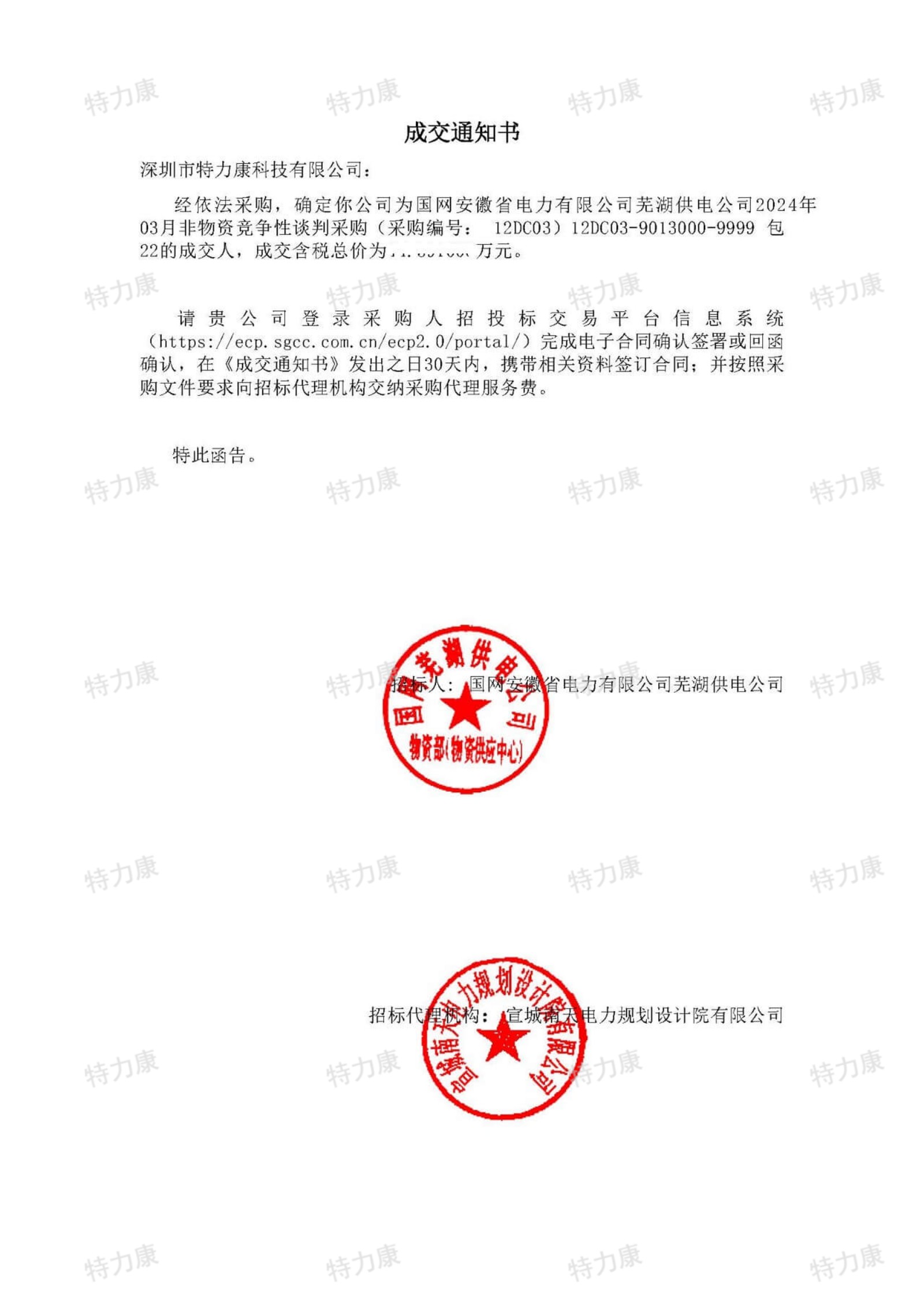 特力康中標國網(wǎng)安徽蕪湖供電公司2024年3月非物質(zhì).jpg